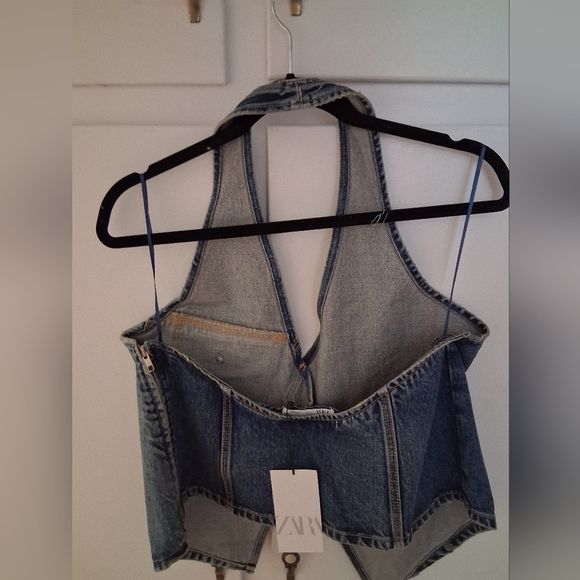 Zara Blue Denim Vest Top - Picture 3 of 3